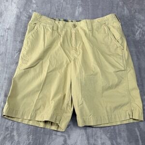 True Grit Chino Shorts Mens Size 34 Khaki Tan Southwestern Waistband Flat Front